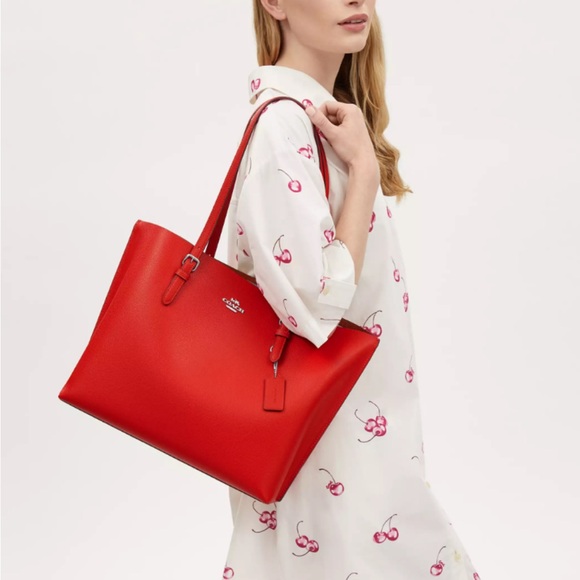 New with Tag Coach Mollie Red Tote Bag - Picture 1 of 9